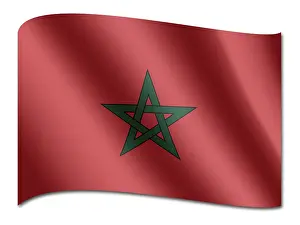 Empty Landscape With Flag Stampe: Flag of Morocco