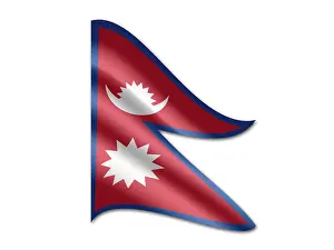 Symbolic State Flag Image Stampe: Flag of Nepal