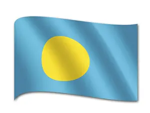 Island State Flags Stampe: Flag of Palau
