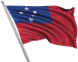 Stampe di Bandiera di Samoa, questo è un'immagine generata da computer e resa 3d Samoa Stampe: Bandiera delle Samoa, Questo è un'immagine generata da computer e resa 3D.