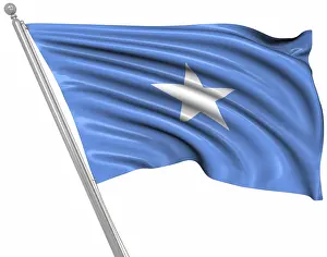 Computer Generated Pictures Stampe: Flag of Somalia, This is a computer generated and 3d rendered image