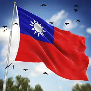 Stampe di Bandiera di Taiwan, Questo è un'immagine generata da computer e resa in 3D Immagini Correlate Stampe: Bandiera di Taiwan, Questo è un'immagine generata da computer e resa 3D.