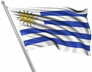 Stampe di Bandiera dell'Uruguay, Questo è un'immagine generata da computer e resa 3D Uruguay Stampe: Bandiera dell'Uruguay, Questo è un'immagine generata da computer e resa 3D.