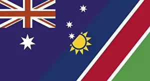 International Sports Competitions Stampe: Flags of Australia and Namibia
