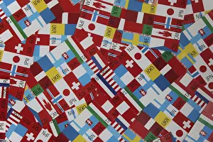 Country Flags Stampe: Flags of different countries, background