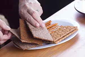 Empty Bakery Products Stampe: Flat and dry type of bread and cracker containing mostly rye flour