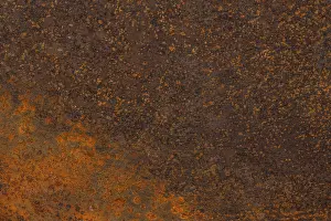 Rusty Metal Surface Stampe: Flat lay rusty metallic surface