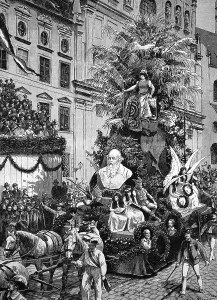 Southern Germany History Image Stampe: A float of the festival procession
