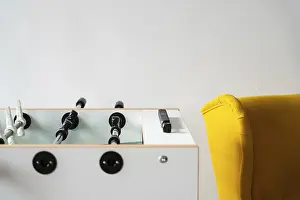 Table Football Game Stampe: Detail of a foosball table