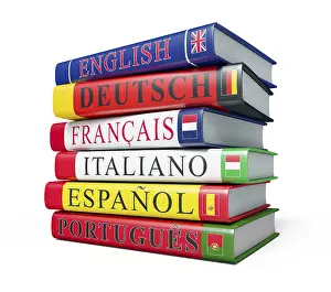 Education Learning Stampe: Foreign language study concept background