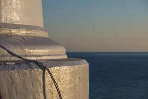 Uninhabited Lighthouse Structure Stampe: Foundation of a lighthouse at sunset