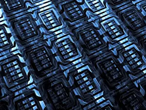 Arte Digitale Stampe: Testo di testura frattale - immagine generata da computer astratta.