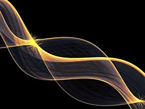 Fractal Technology Background Stampe: Fractal wave - abstract computer-generated image