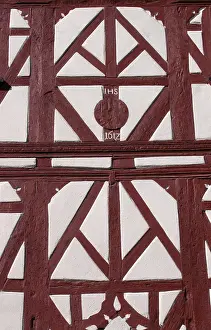 Half Timbered Building Stampe: Framework house