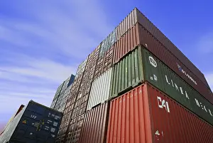 Container Harbor Scene Stampe: Freight container