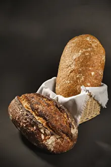 White Bread Nutrition Facts Stampe: Fresh bread on a dark background