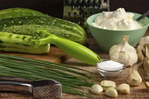 Fresh Food Ingredients Stampe: Fresh ingredients such as cucumbers