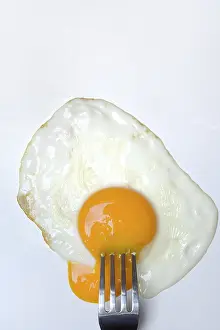 Empty Plate With Fork Stampe: Fried egg, fried egg with fork
