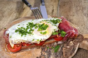 Country Style Meal Ideas Stampe: Fried egg on ham bread