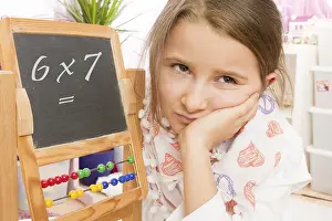 Frustrated Girl Stampe: Frustration at school, arithmetic