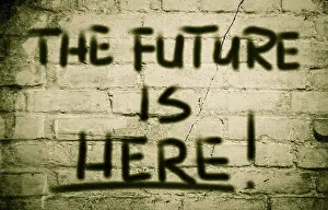 Symbolic Picture Stampe: The Future Is Here Concept