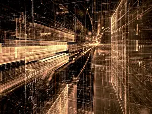 Fractal Art Background Stampe: Futuristic structure - abstract computer-generated image