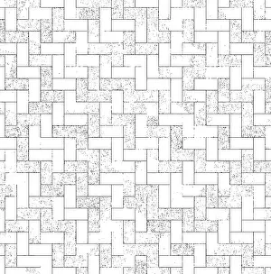 Full Frame Geometric Pattern Stampe: Geometric herringbone pattern in black and white with textured elements