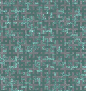 Abstract Geometric Pattern Stampe: Geometric pattern with teal and gray rectangles creating an abstract