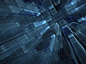 Virtual Reality Concept Stampe: Geometric technology background - abstract computer-generated image