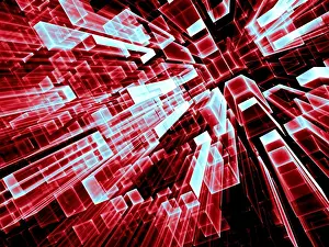 Fractal Geometry Stampe: Geometric technology background - abstract computer-generated image