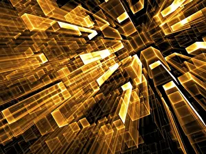 Fractal Geometry Background Stampe: Geometric technology background - abstract computer-generated image