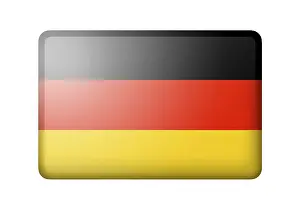 German Nationality Symbol Stampe: The German flag. Rectangular matte icon