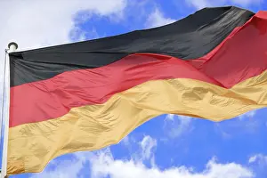 Windy Flag Waving Stampe: German flag in the wind