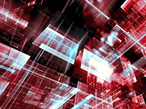 Arte Digitale Stampe: Blocchi di vetro - sfondo tecnologico