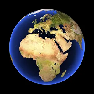 Symbolic Globe Image Stampe: Globe against a black background