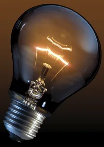 Energy Efficiency Concept Stampe: Glowing lightbulb