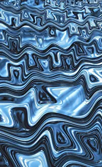 Blue Fractal Background Stampe: Gnarled blue background - abstract computer-generated image