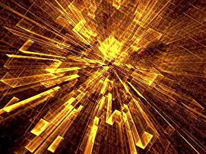 Virtual Reality Background Stampe: Golden background - abstract computer-generated image
