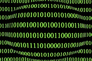 Green Binary Code Stampe: Green binary code on a black background