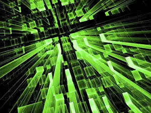 Virtual Reality Concept Image Stampe: Green technology background - abstract computer-generated image