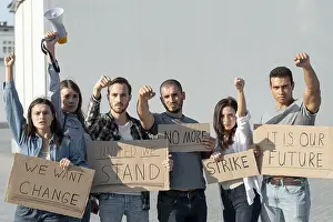 Freedom Of Expression Image Stampe: Group protesters marching together