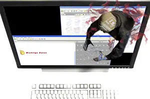 Data Theft Prevention Stampe: A Hacker from the Internet is stealing or destroying important data on the harddisk