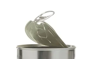 Aluminum Container Stampe: Half-opened tin, detail