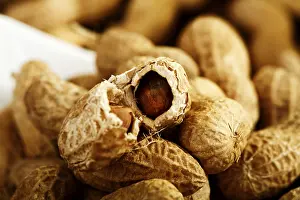 Close Up Peanuts Stampe: Halved peanut