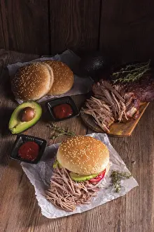 Empty Plate Still Life Stampe: Hamburger pulled pork