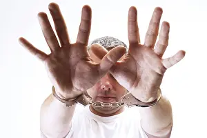 Crime Scene Photography Stampe: Handcuffed man