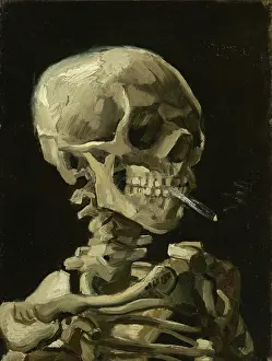 Vincent Van Gogh Painting Stampe: Head Of A Skeleton With A Burning Cigarette