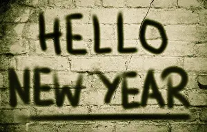 Christmas Background Image Stampe: Hello New Year Concept