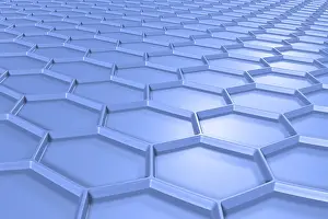 Textured Surface Structure Stampe: Hexagonal structure, 3D illustration
