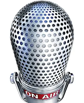 Dark Studio Shot Stampe: high resolution 3D rendering of a microphone